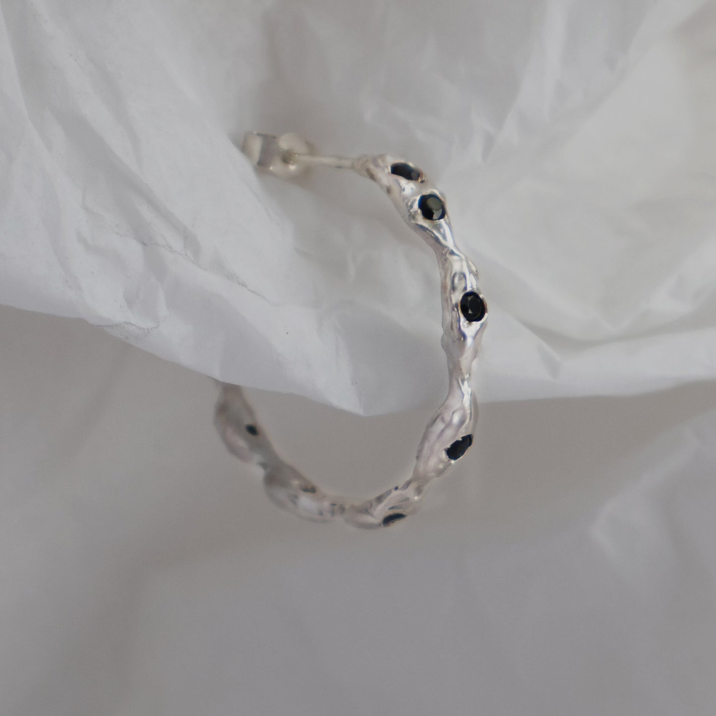 organic hoops - THORNBACK - ethical jewellery UK