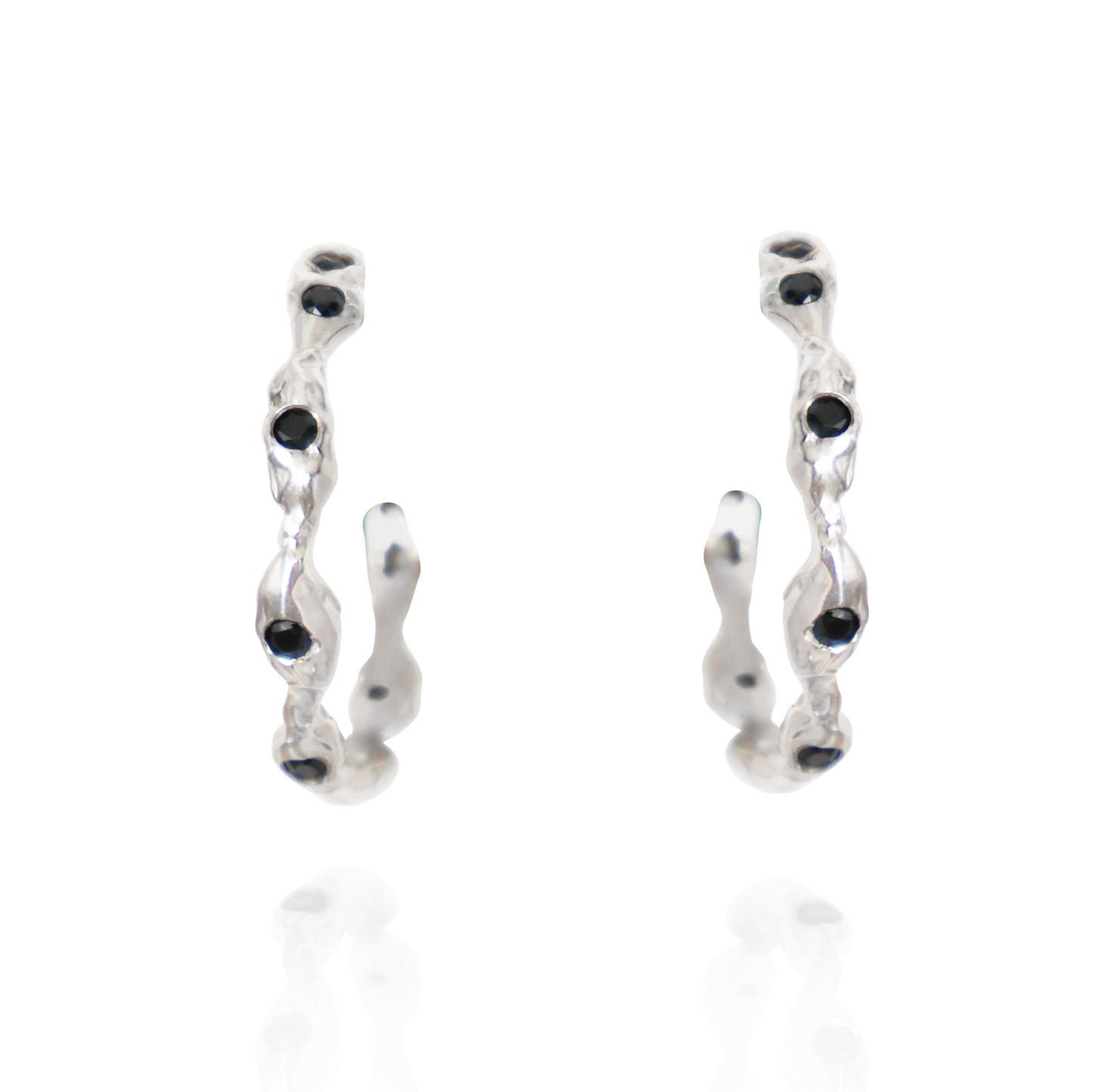Melty organic hoops - THORNBACK - gemstone earrings