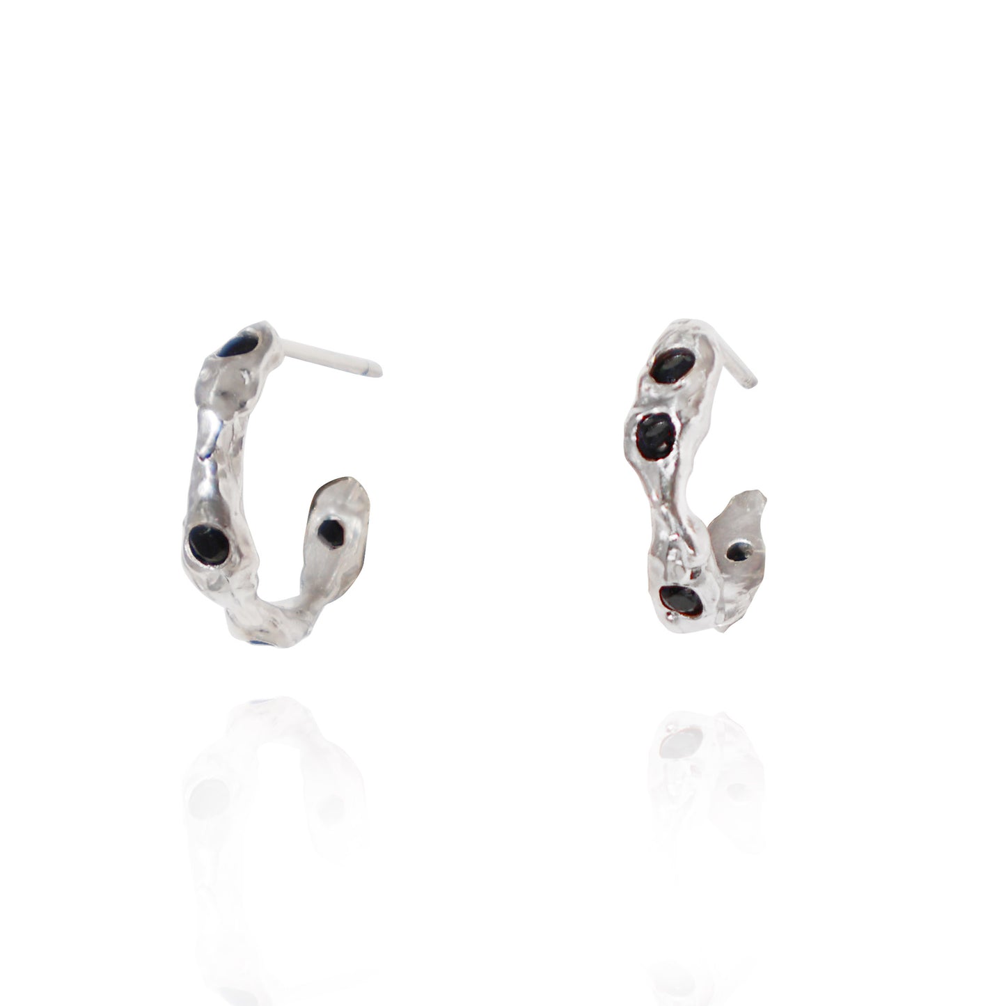 Molten hoops silver - THORNBACK - Handmade jewellery UK