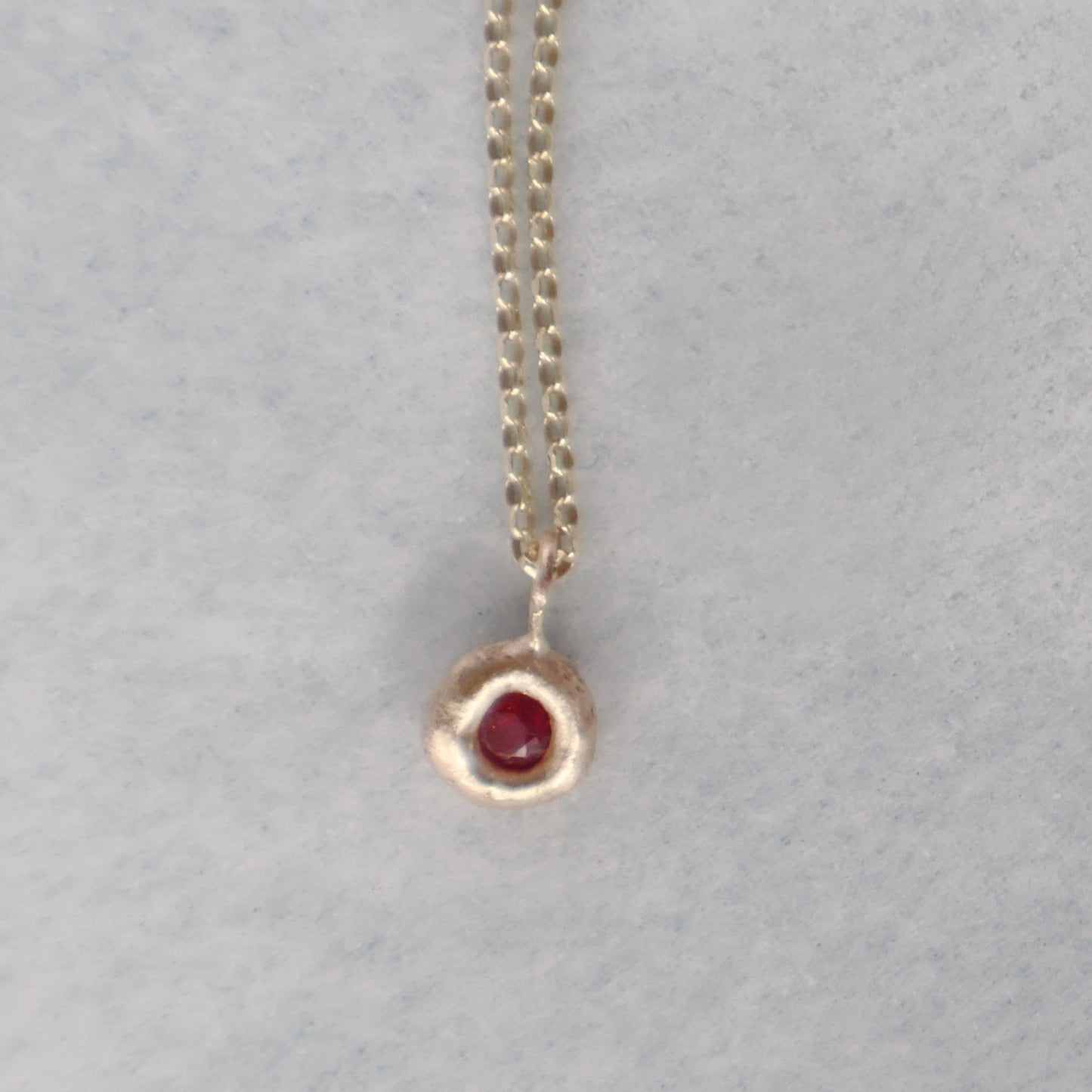 Molten Pendant - 9ct Gold - Ruby