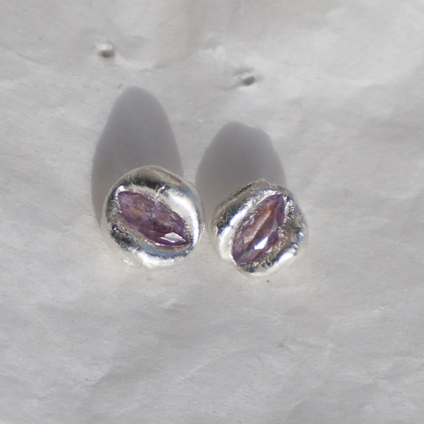 Molten Earrings - Silver - Corundum Alexandrite
