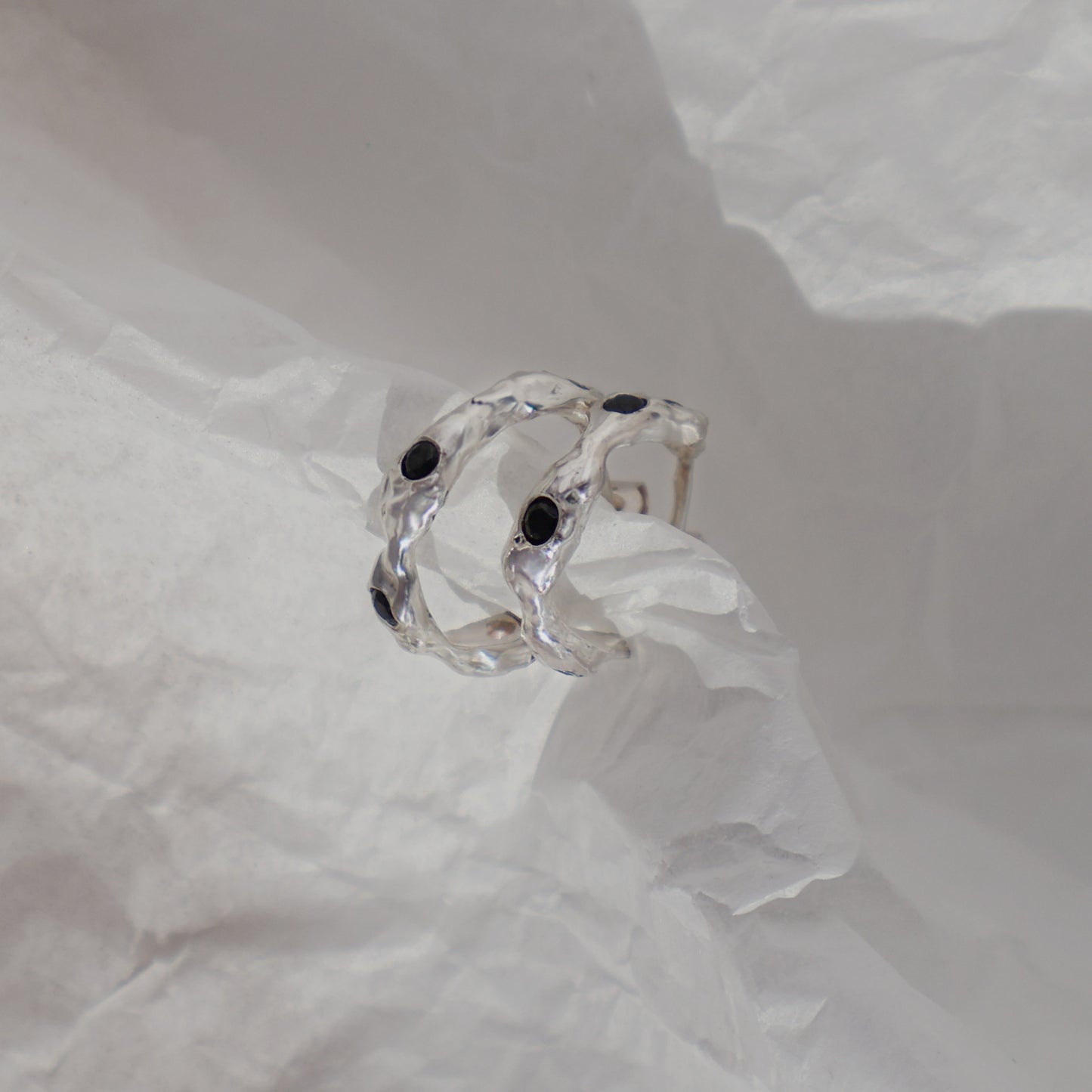 Molten silver hoops - THORNBACK - Witchy jewellery