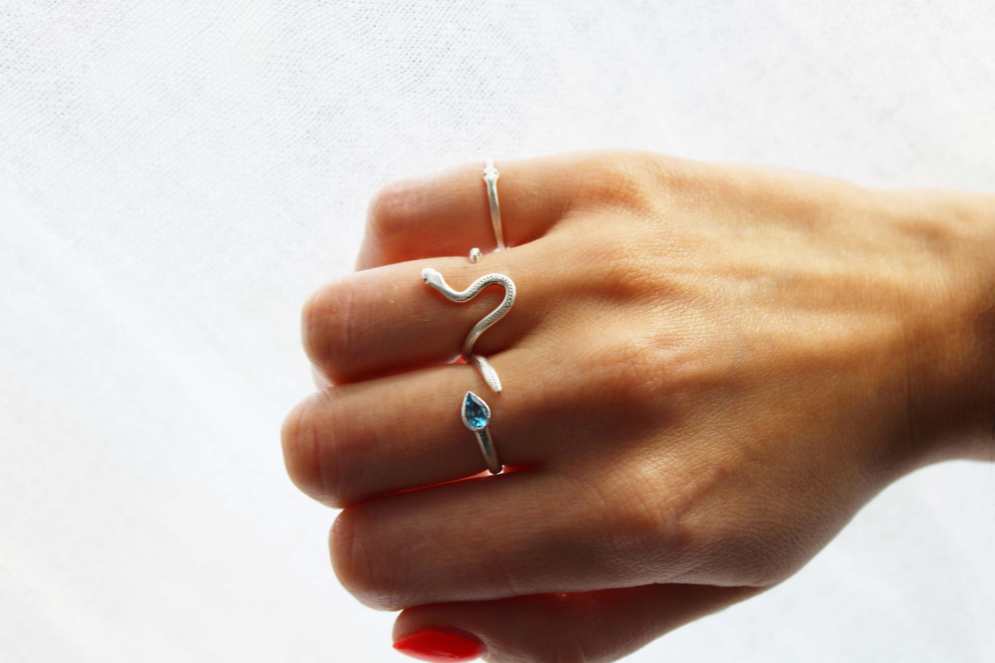 Fluid Snake Ring - Silver