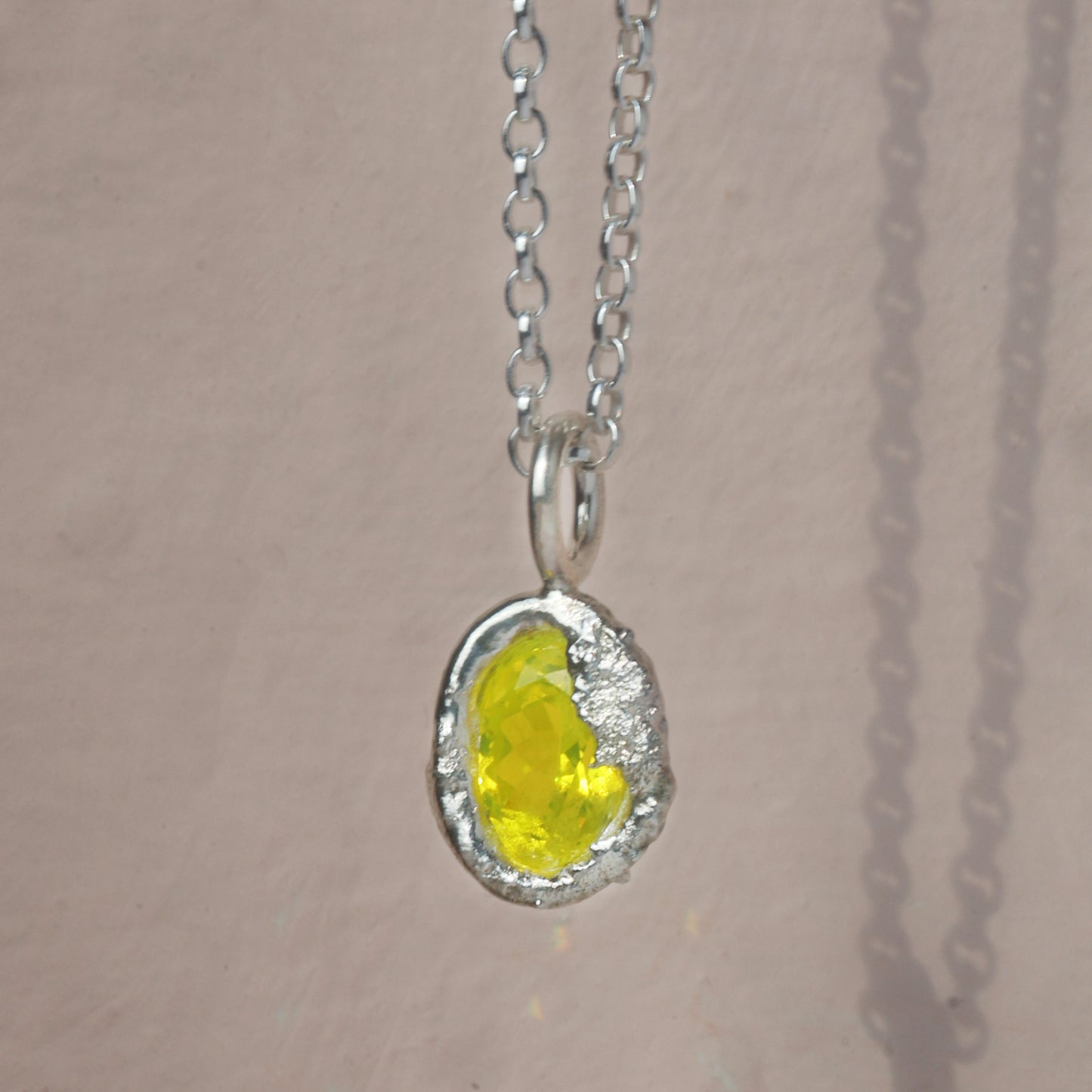 Molten Pendant  - Silver - Yellow YAG