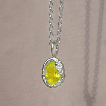 Molten Pendant  - Silver - Yellow YAG