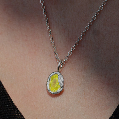 Molten Pendant  - Silver - Yellow YAG