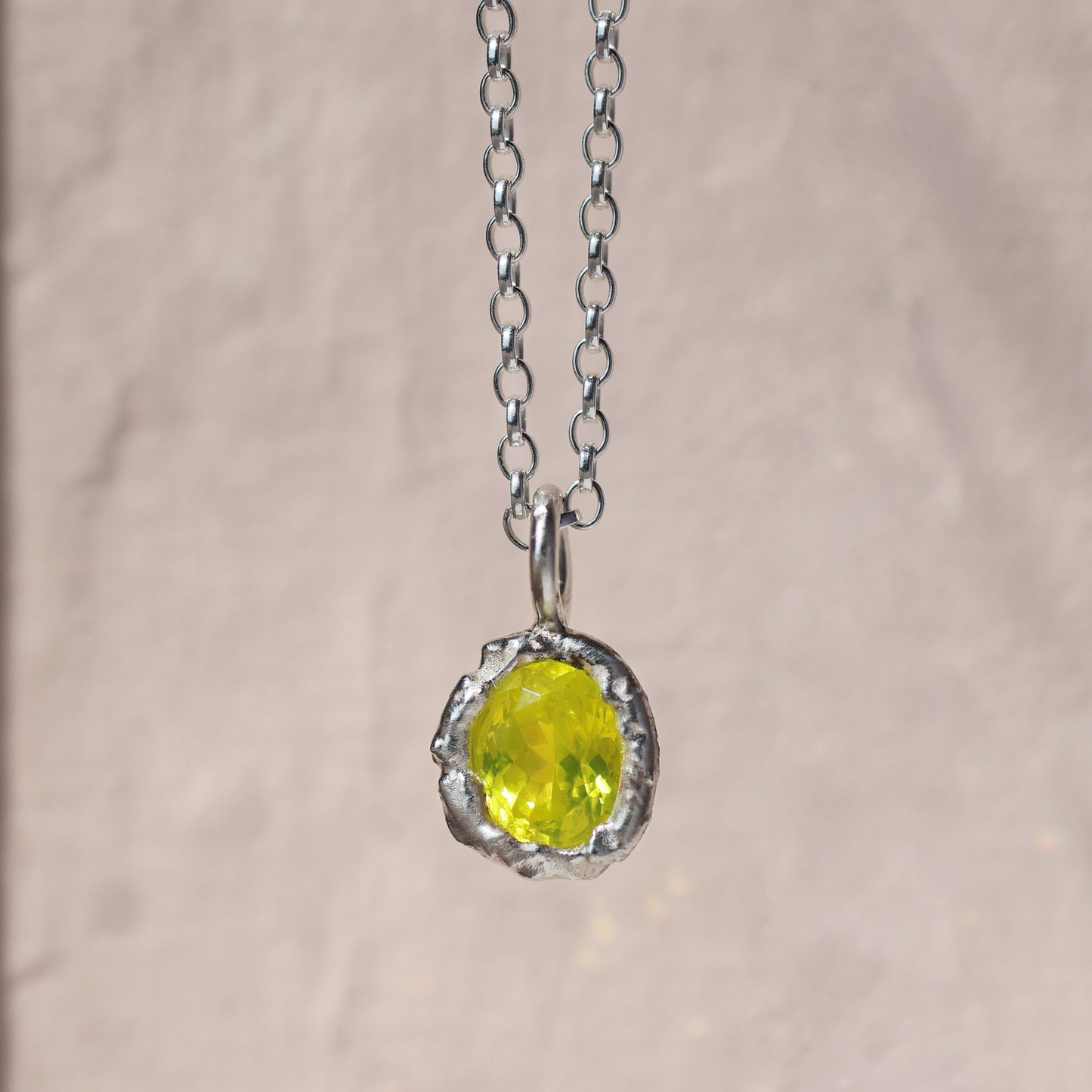 Molten Pendant  - Silver - Yellow YAG