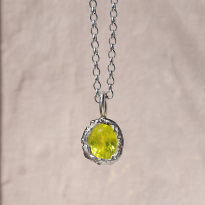 Molten Pendant  - Silver - Yellow YAG