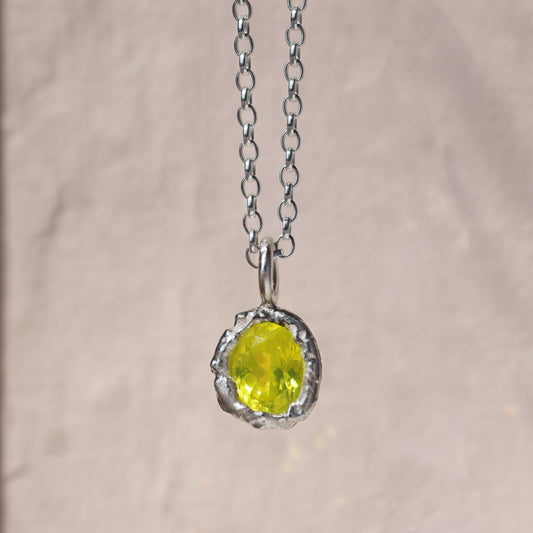 Molten Pendant  - Silver - Yellow YAG