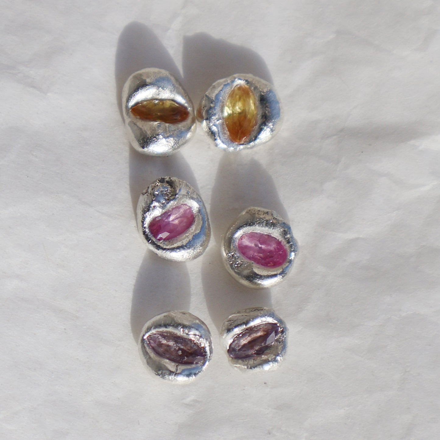 Molten Earrings  - Silver - Corundum Alexandrite
