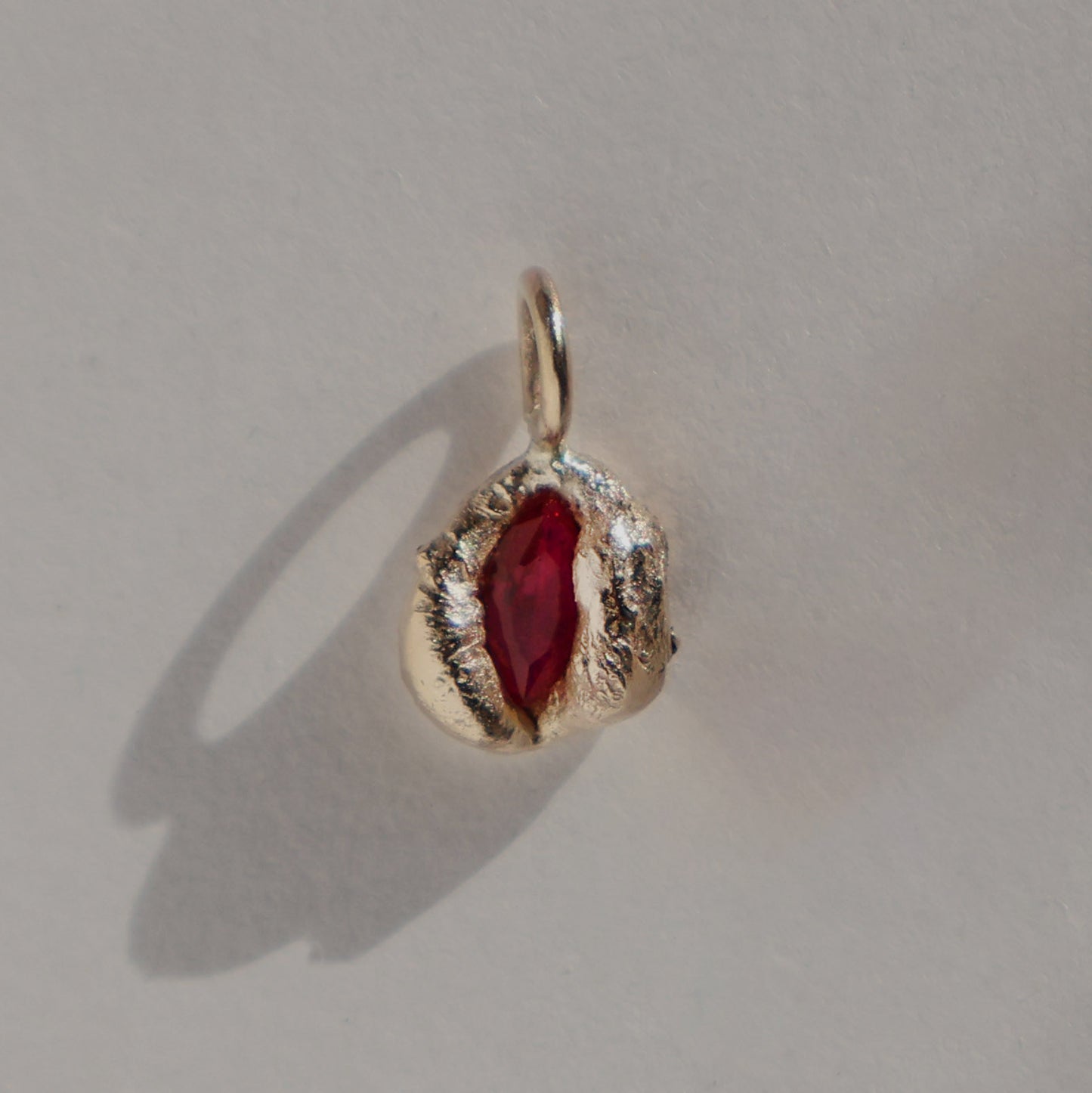 Molten Pendant  - 9ct Gold - Ruby