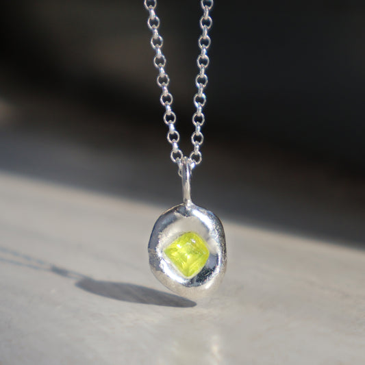 Molten Pendant  - Silver - Square LuAG