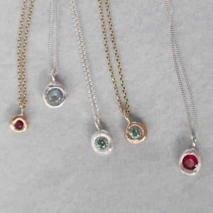 Molten Pendant  - 9ct Gold - Ruby