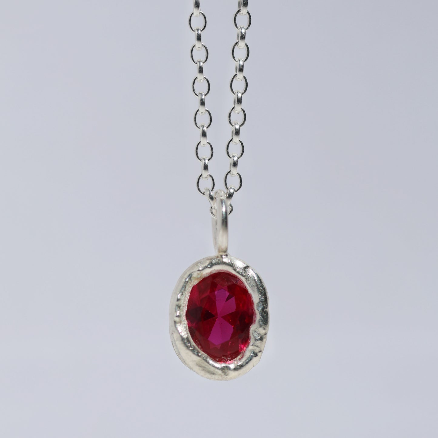 Molten Pendant  - Silver - Ruby