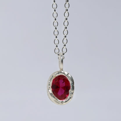 Molten Pendant  - Silver - Ruby