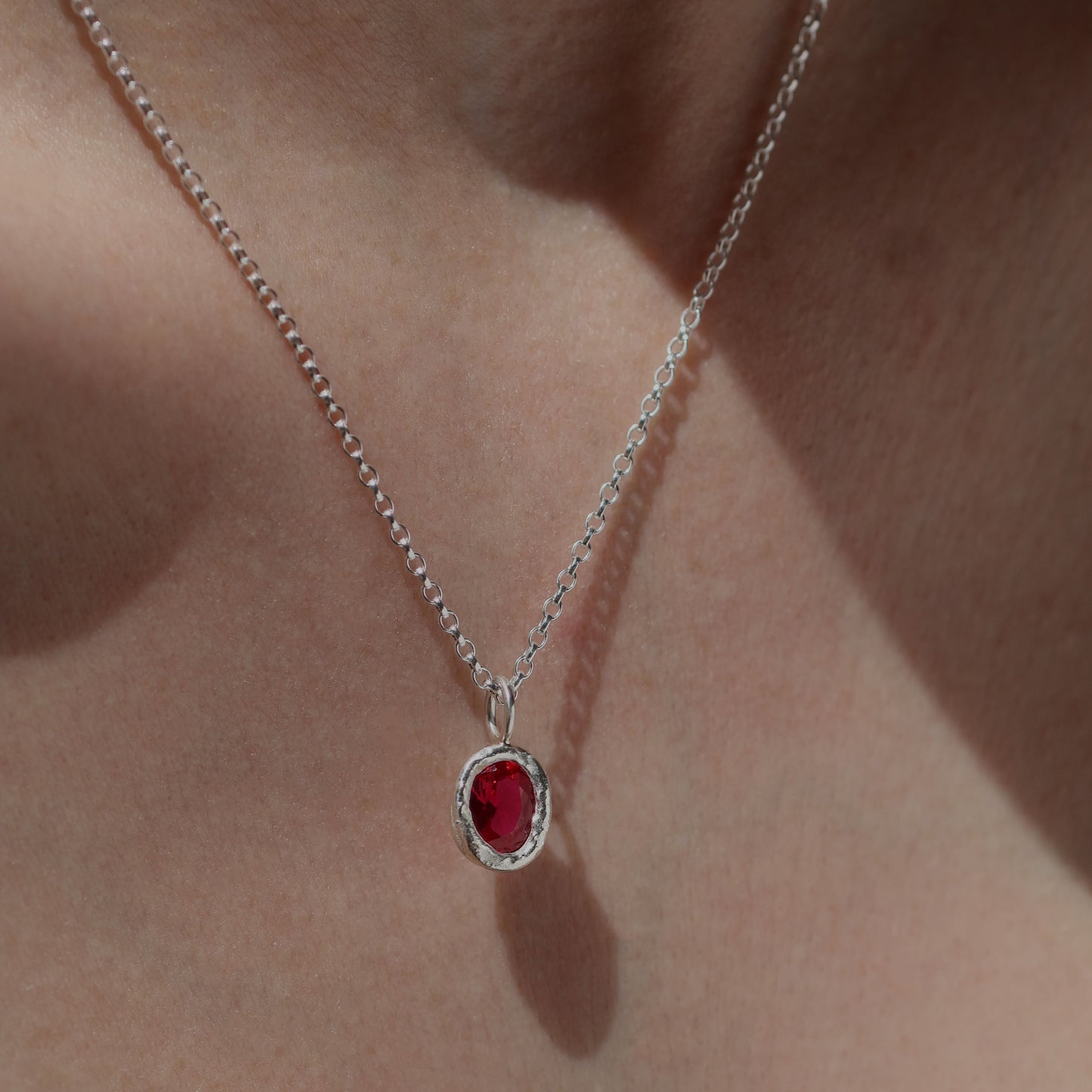 Molten Pendant  - Silver - Ruby
