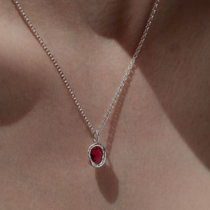 Molten Pendant  - Silver - Ruby