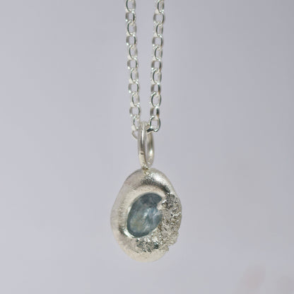 Molten Pendant  - Silver - Light Blue Spinel