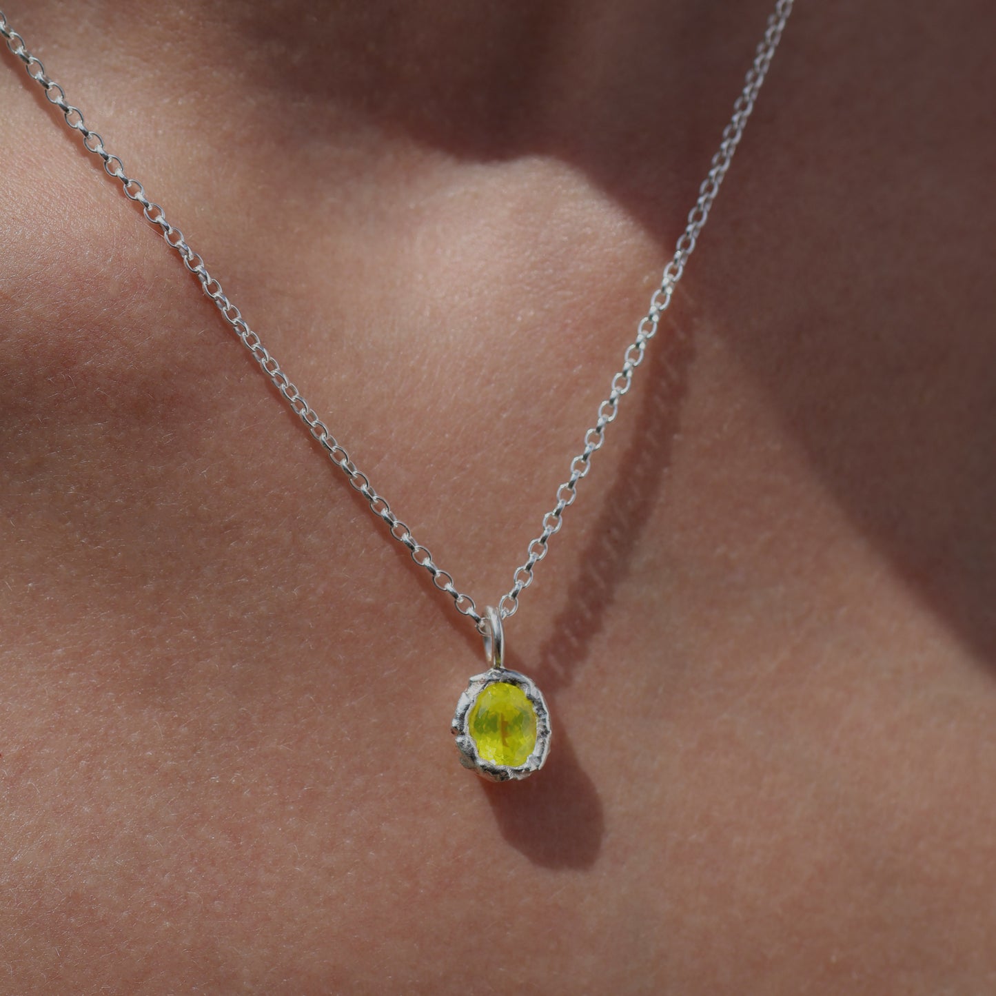 Molten Pendant  - Silver - Yellow YAG